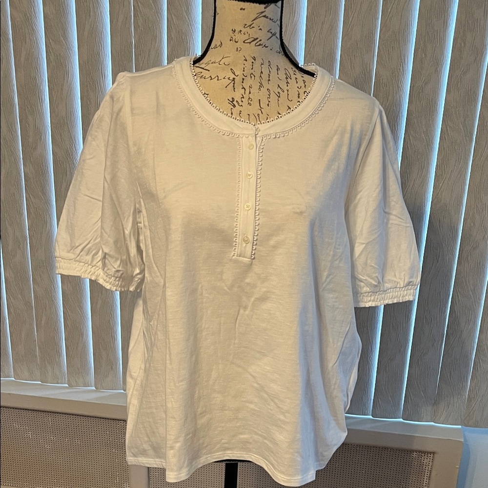 J. Crew White Short Sleeve Tee